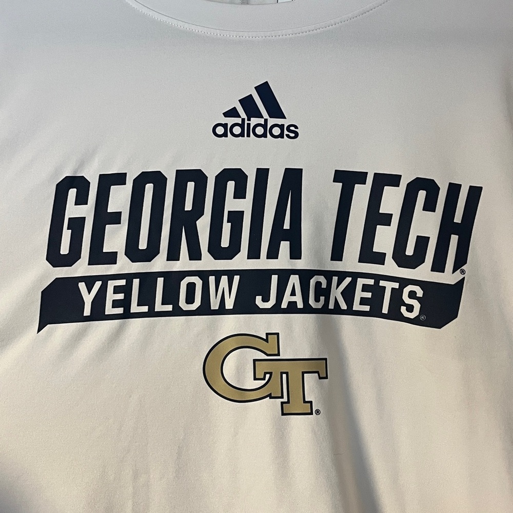 Adidas Georgia Tech Yellow Jackets White Aeroready Tee